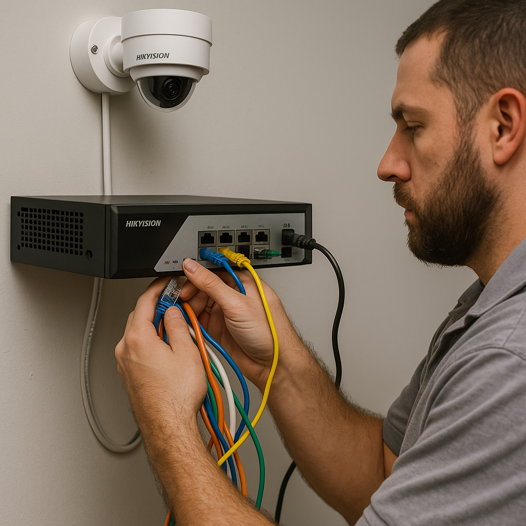 توصيل وبرمجة أنظمة الكاميرات الأمنية