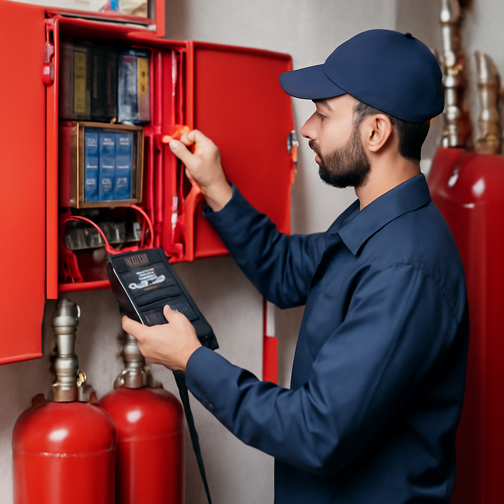 متابعة وصيانة نظامي الإطفاء والإنذار