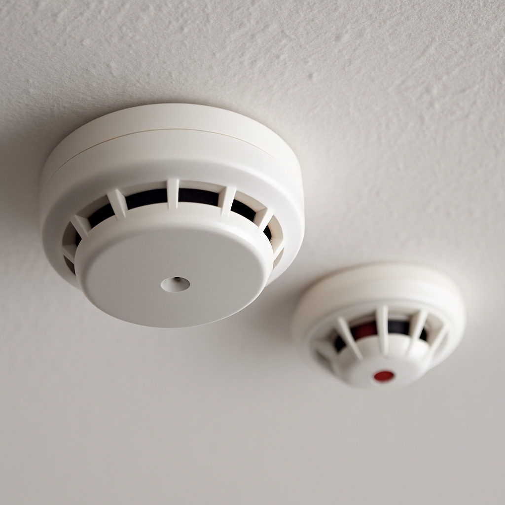 تركيب كواشف الدخان والكواشف الحرارية